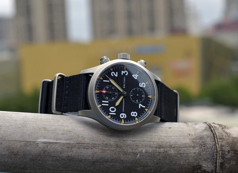 Baltany 2025 new military 39mm men's quartz chronograph VK61 sapphire stainless steel waterproof 10Bar luminous reloj hombre