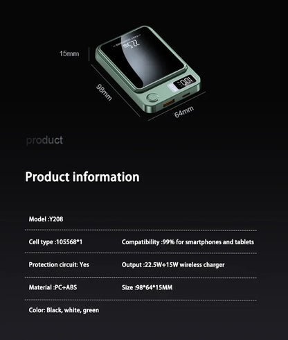 500000mah Wireless Magnetic Power Bank 22.5w Super Fast Charging Portable External Battery Powerbank For Iphone Samsung