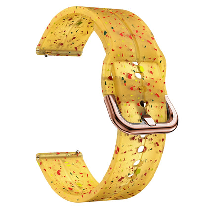 20mm Floral Band For Huami Amazift GTS 4/2/2e/3/GTS2 Mini/GTR 42mm Watch Bracelet Amazfit Bip 3 Pro Transparent Silicone Strap