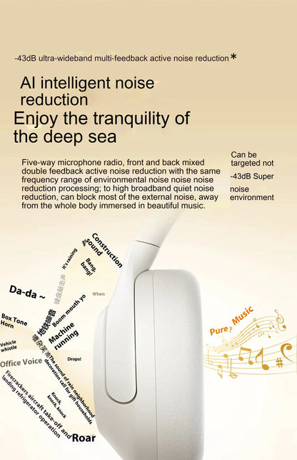 HAYLOU S30 Pro Headphone With Mic Active Noise Reduction Bluetooth 5.4 Long Battery Life HiFi 40mm Dynamic Gaming Headset Custom