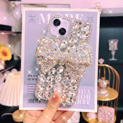 Diamond Case For iPhone 17 Air 16 Pro Max 16E 15 14 Pro Max 13 12 mini 11 Pro Max 8 7 Plus Xs XR SE Rhinestone Bow Phone Case
