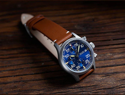 Baltany 39mm Military Chronograph Watch Man S5045 Sapphire Crystal 10ATM Stainless Steel VK67 Calendar Retro Quartz Wristwatches