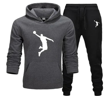 A new 2-piece set for men's casual sports hooded pullovers and sweatpants for outdoor jogging in Europe and America in 2025