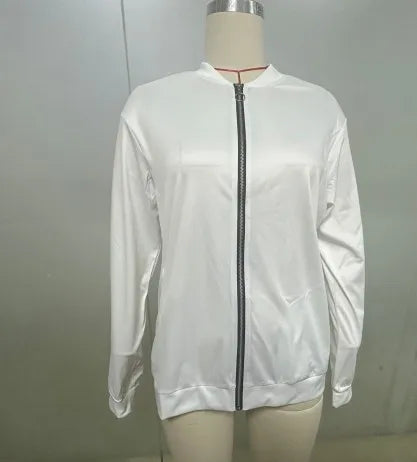 Women Elegant Zipper Bomber Jackets Spring Autumn Floral Printed Jackets Casual Coat Retro Outwear  Round Neck Zipper Jackets