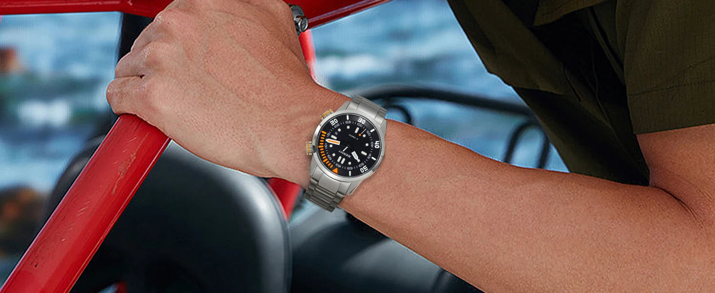 BERNY Automatic Dive Watch for Men Super Luminous Original Design 20ATM Diver Wristwatch Sapphire, Local Warehouse Fast Delivery