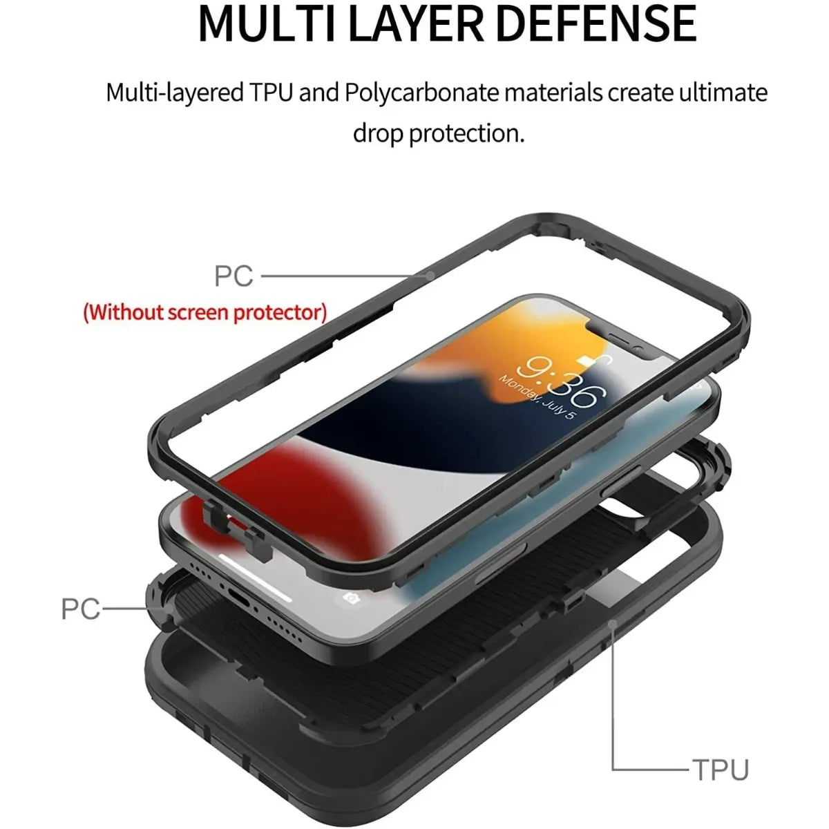 For iPhone 17 Air 16e 15 Pro 14 Plus 13 Pro Max 12 11 XR Phone Case Heavy Duty Defend Hybrid Rugged Shockproof Armor Hard Cover