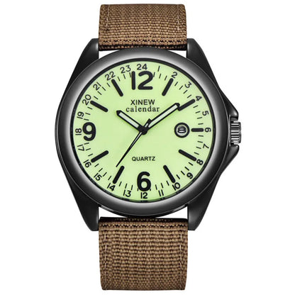 Original XINEW Brand Men Watches Black Students Boys Fashion Casual Nylon Band Sports Date Quartz Watch Relogios Masculinos 2025