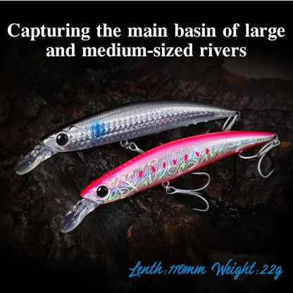 Sinking Minnow 110S DW77 110mm 22g Long Casting Fishing Lure Large Trout Seabass Sea Fishing Hard bait