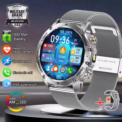 T-REX3 1000mAh Big Battery Smart Watch HD Bluetooth Call 1.7inch Large Sceen LED Flashlight Sports Waterproof Smartwatch Men