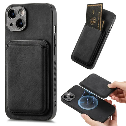 Vintage Leather Case with Detachable Magnetic Wallet Card Holder For iPhone 17 Air 16e 16 Pro Max 15 14 Plus 13 12 11