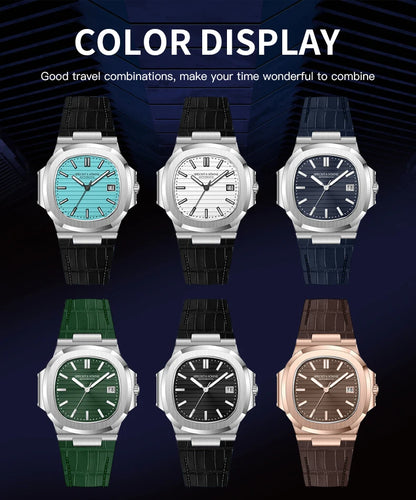 New Specht&Sohne Men's Watches Mechanical Watch Japan Miyota 8215 Movt Rose Gold Stainless Steel Classic 5711 Watch Waterproof