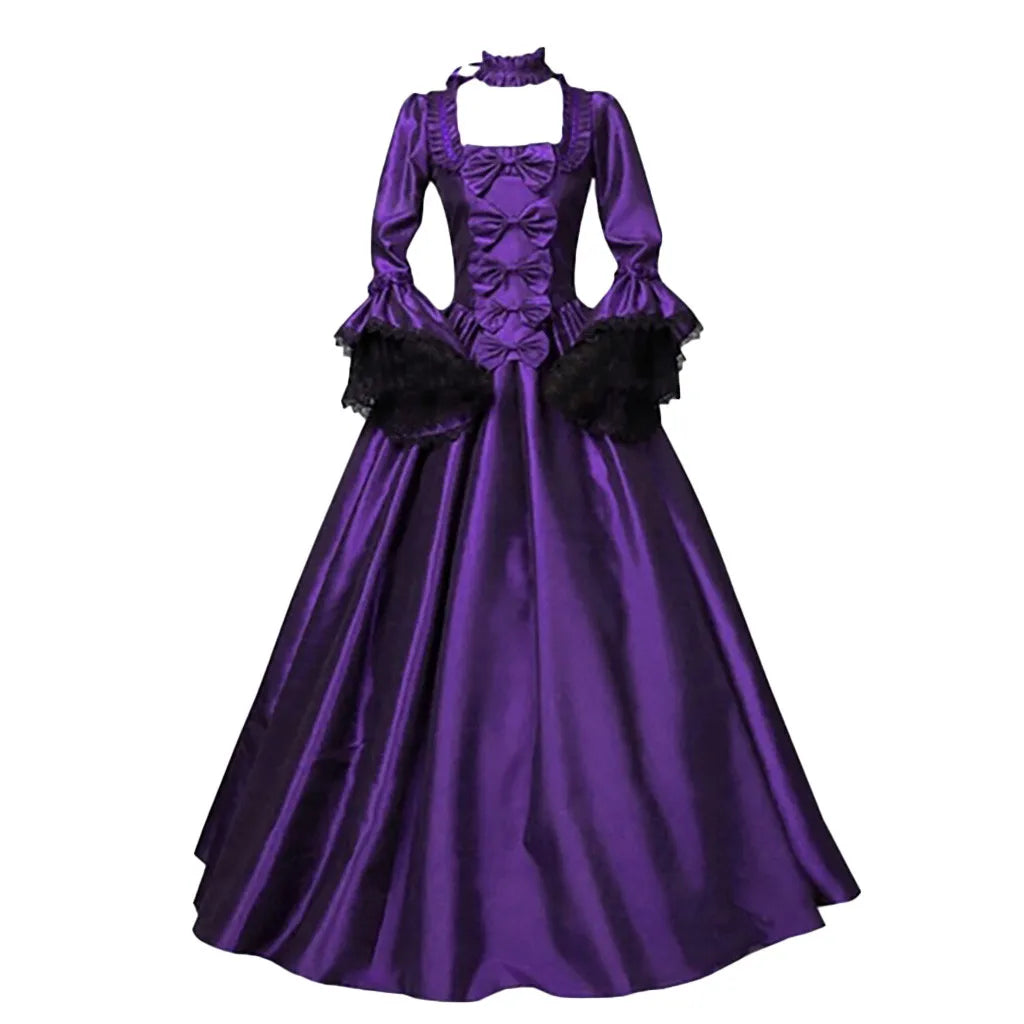 Gothic Black A Line Dress A Line Witch Dress For Women Gothic Witchcraft Vintage Medieval Dress For Women Halloween Costumes