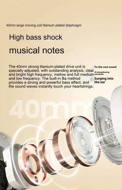 HAYLOU S30 Pro Headphone With Mic Active Noise Reduction Bluetooth 5.4 Long Battery Life HiFi 40mm Dynamic Gaming Headset Custom