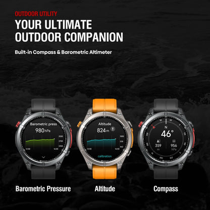 Zeblaze Stratos 4 GPS Smartwatch 1.43" AMOLED Screen Compass Barometric Altimeter Flashlight Voice Calling Smart Watch