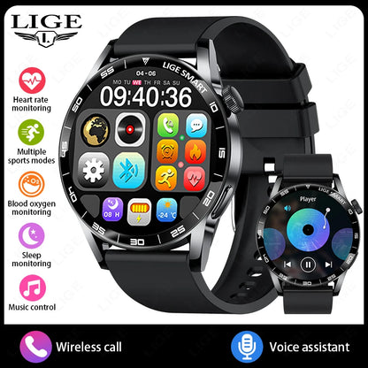 LIGE 2025 New Smartwatch Men For Android iOS Phone 1.38" HD Bluetooth Call Heart Rate Monitor Waterproof Sport Smart Watch Women