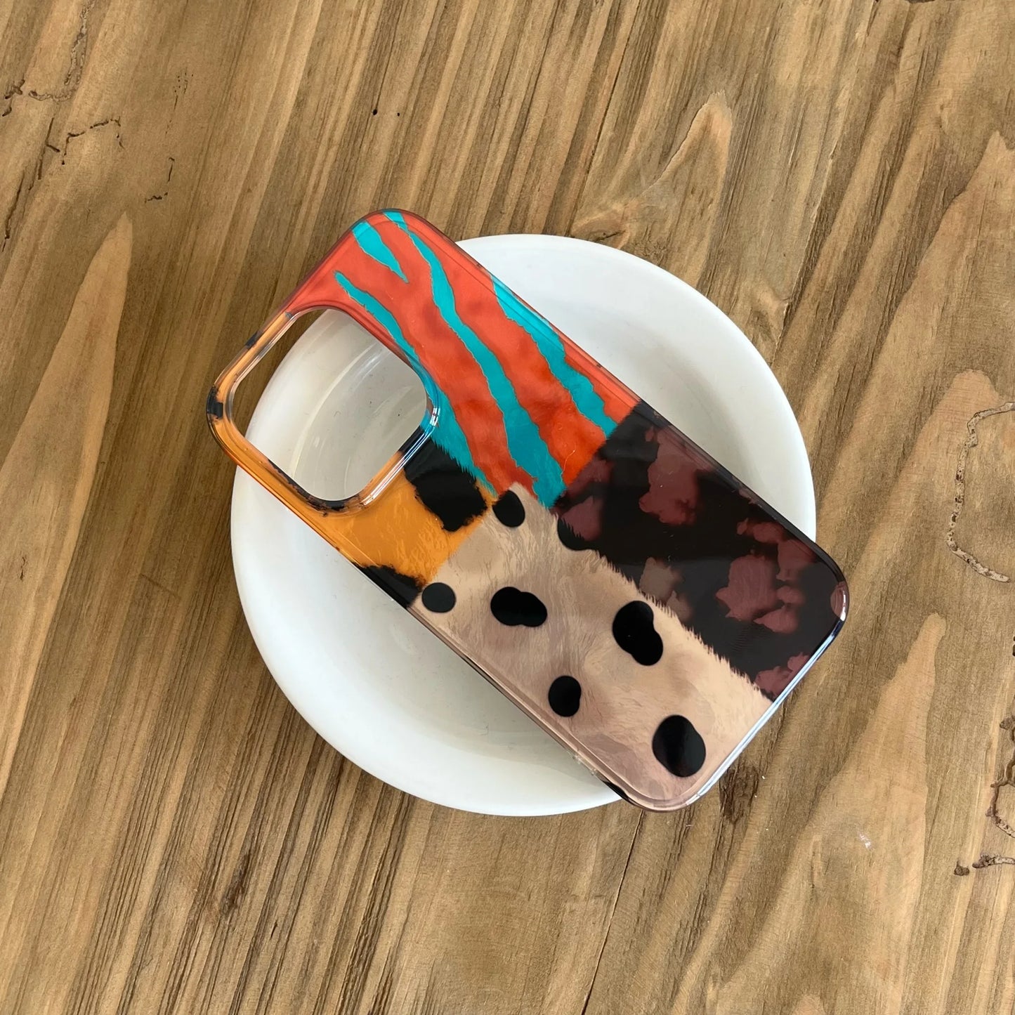 Retro four-color leopard pattern stitching phone case for IPhone 17 17pro 16 16pro 16promax 15 15promax 14 14pro 13 13pro 12