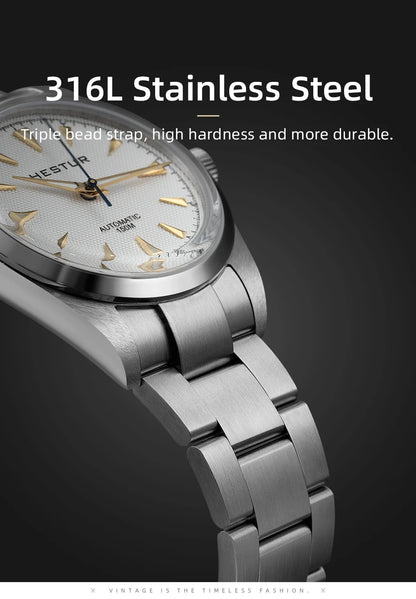 Hestur Luxury Men's Watch Automatic mechanical 36mm Miyoda 9015 15Bar Waterproof Vintage reloj hombre Sapphire Glass wrist Watch