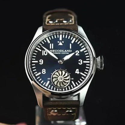 Hruodland F016 Pilot Watch Seagull Movement Mechanical BGW-9 Luminous Sapphire Crystal F016 Turbine 43mm Men Retro Pilot Watch