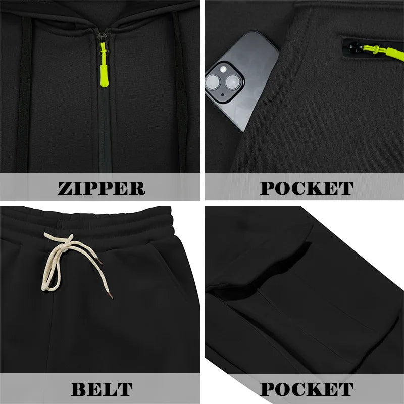 Men's Tracksuits 2 Piece Long Sleeve Athletic Full Zip Sweatsuits Jogging Suit Set Casual Outdoor Streetwear Sport Tracksuit Set