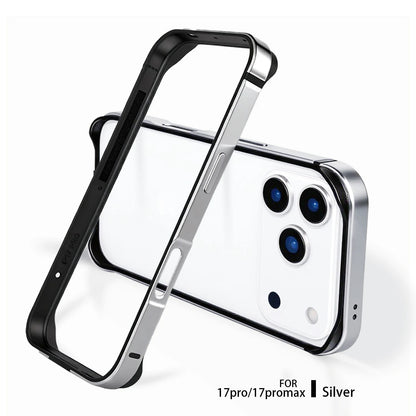 Luxury Rugged Glossy Metal Aluminum Alloy Frame Case For IPhone 17 Pro Max 17Pro Original Color Metal Slim Bare-bones Feel Cover