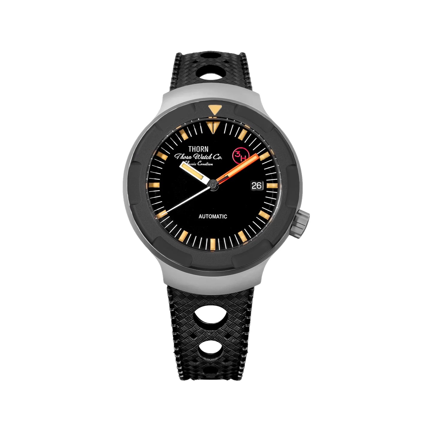 New Thorn Watch T018 PT5000 Movement Sapphire Waterproof Luminous Fluororubber Strap Men's Watches Salutes Classic