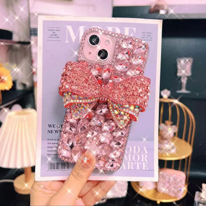 Diamond Case For iPhone 17 Air 16 Pro Max 16E 15 14 Pro Max 13 12 mini 11 Pro Max 8 7 Plus Xs XR SE Rhinestone Bow Phone Case