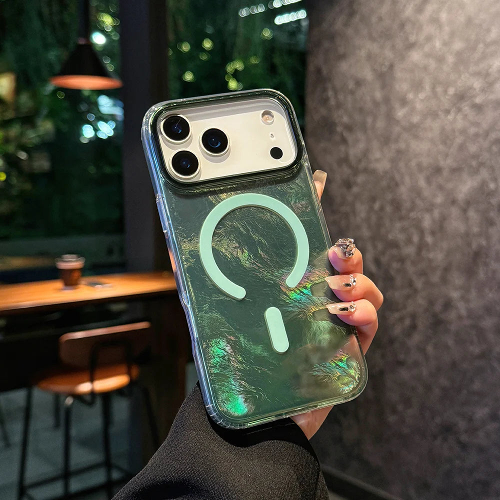 Factory-designed new model gradient color is fashionable and Glacier patterned For iphone 17Air 17Pro/pro max case Green Blue
