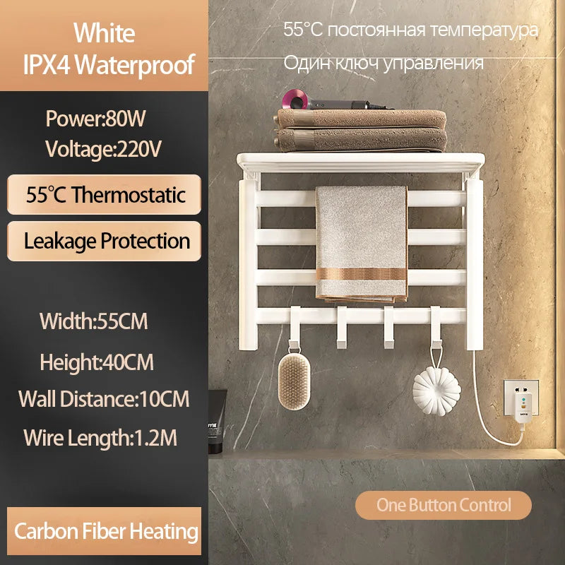 Bathroom Towel Radiator Electric Towel Rail Smart Touch Thermostatic Electric Heating Towel Rack 220V Energy Saving Towel Warmer