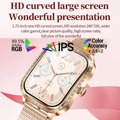 Xiaomi 1.75' AMOLED Smartwatch Women Men Bluetooth Call IP68 Waterproof Weather Menu Heart Rate Step Fitness Sports Smart Watch