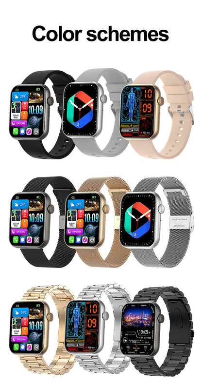Smart Watch Full Touch Screen Bluetooth Call AI Voice Heart Rate Waterproof Watches Sports Bracelet Smartwatch Women
