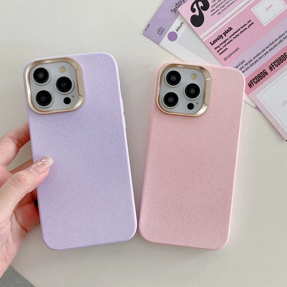 Luxury Leather Liquid Silicone Case For iPhone 17 16 Pro Max 15 14 Plus 13 11 12 Plating Shockproof Back Cover Solid Color Funda