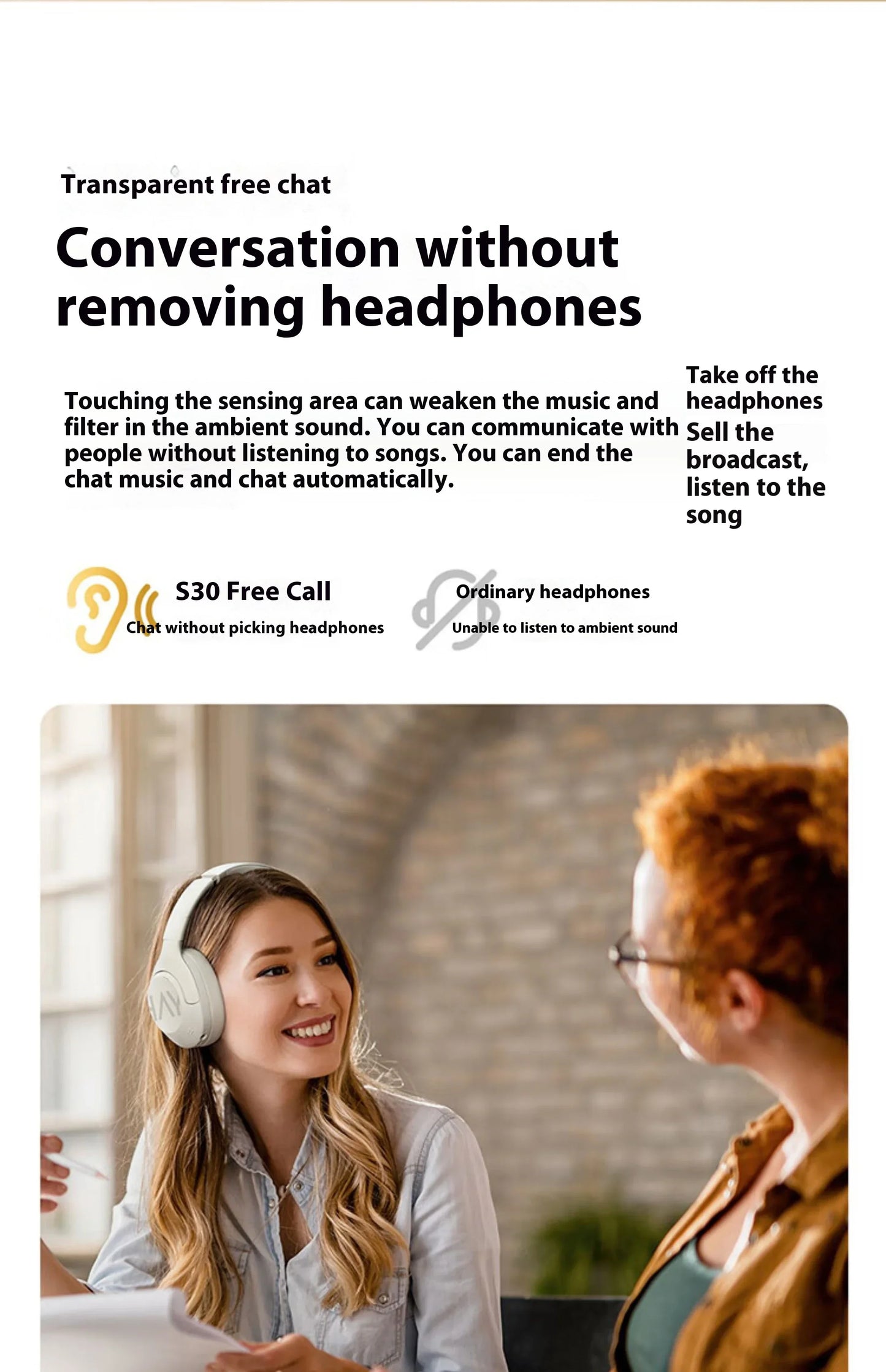 HAYLOU S30 Pro Headphone With Mic Active Noise Reduction Bluetooth 5.4 Long Battery Life HiFi 40mm Dynamic Gaming Headset Custom