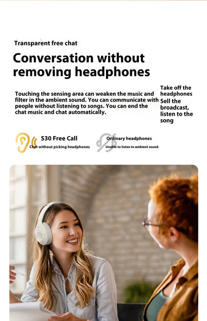 HAYLOU S30 Pro Headphone With Mic Active Noise Reduction Bluetooth 5.4 Long Battery Life HiFi 40mm Dynamic Gaming Headset Custom