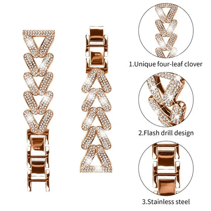 Metal Diamond strap for Samsung Galaxy Watch 7/6/5 pro/4/Classic/active Gear s3 20mm 22mm bracelet Huawei GT/2/GT2/3 Pro 4 band