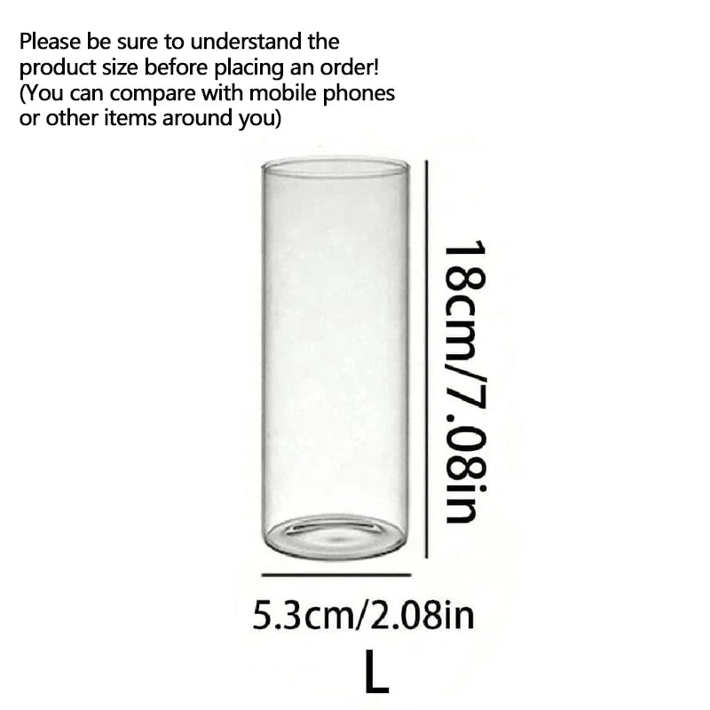 Clear Cylinder Glass Candle Holder Pillar High Borosilicate Glass Candle Holder Vase Wedding Party Decor(Candles Not Included)