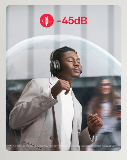 Baseus Bowie 30 Max Bluetooth Headphones 45dB Noise Cancellation Hi-res LDAC Over Ear Headset 3D Spatial Audio Wireless Earphone