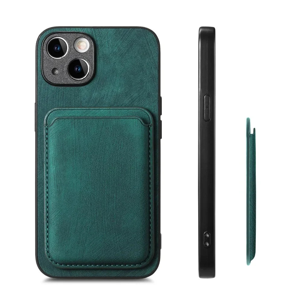 Vintage Leather Case with Detachable Magnetic Wallet Card Holder For iPhone 17 Air 16e 16 Pro Max 15 14 Plus 13 12 11