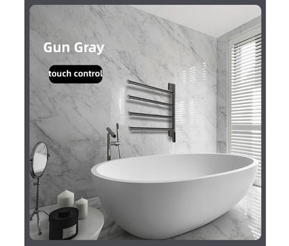 Electric Heating Towel Rails 180° Rotation Left & Right SUS304 Bathroom  Wall Mounted Towel Warmer Holder  220V