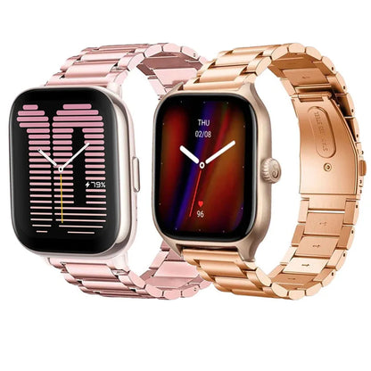 WatchBand For Amazfit Active/GTS 2/3/4 Mini Strap GTR 2/3/4 42 47mm stainless steel Bracelet For Amazfit Bip 3 5 Band