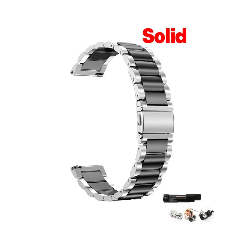 WatchBand For Amazfit Active/GTS 2/3/4 Mini Strap GTR 2/3/4 42 47mm stainless steel Bracelet For Amazfit Bip 3 5 Band