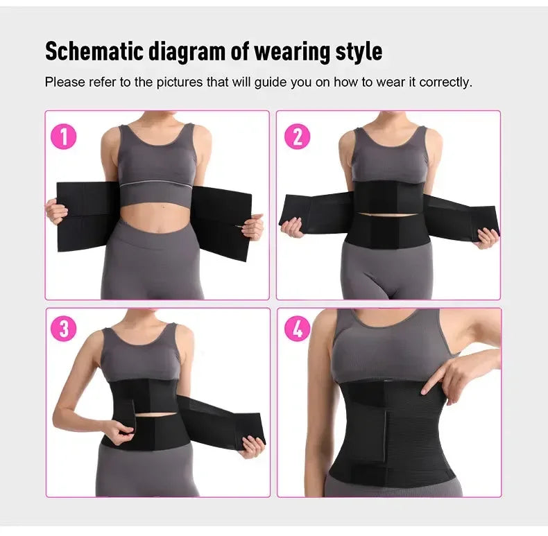 Belt Tummy Control Body Shaper with Triple Wrap Corset Workout Sweat Band Sports Slimmer Gym Girdle Shaper