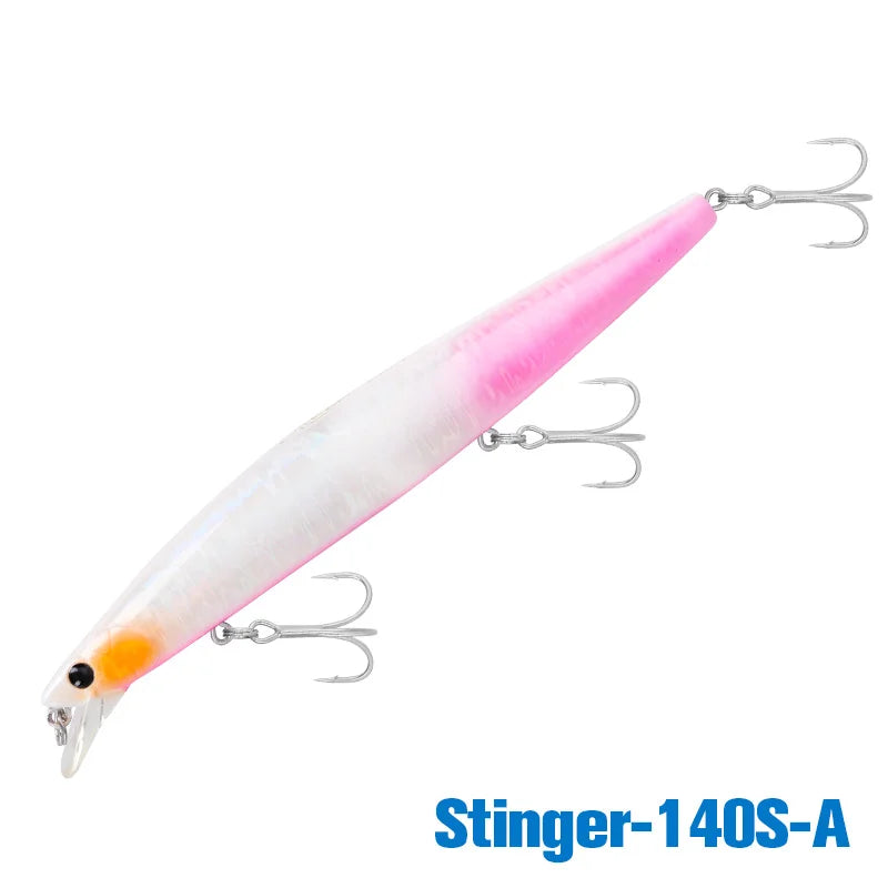 Minnow Sea Fishing Lure STINIGER 140mm 26g Piston Weight Ultra Long Casting Seabass Inshore Hard Baits