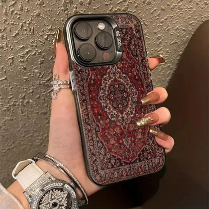 Phone Case For iPhone 17 16 15 13 11 12 14 Pro Max X XS XR se 2022 7 8 16 Plus Nordic Retro American Ethnic Patterns Back Cover