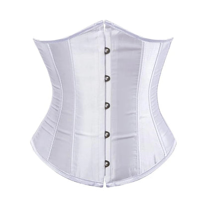 BurVogue Women's Satin Underbust Corset Bustier Waist Training Cincher Plus Size  Lace Up Bustiers & Corsets