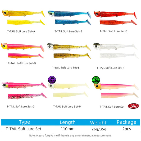 Soft Worm 110mm 35g Ultra Long Casting Fishing Lure For Seabass Flounder Sea Fishing Soft Bait With Jig Hooks