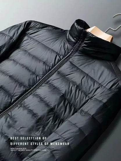 Winter Down Jacket Men's Fashion Hooded Super Light Warm Slim Coat Down Jacket Men's Coat