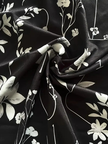 V-neck Vest New Fashion Plant Printed Sleeveless Top Pullover Simple Basic T-shirt