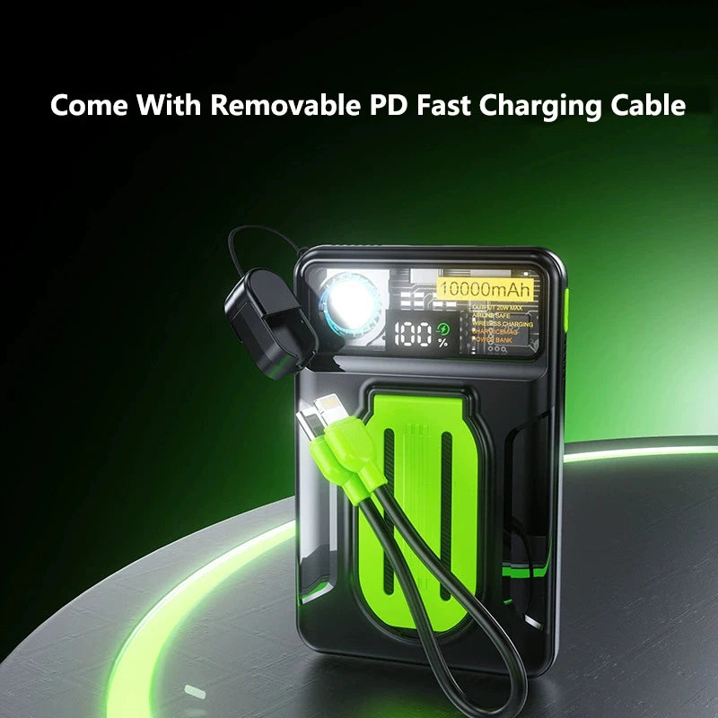 20000mAh Magsafe Power Bank with Cooling Fan Magnetic Wireless 22.5W Fast Charger For iPhone 16 Samsung Huawei Xiaomi Powerbank