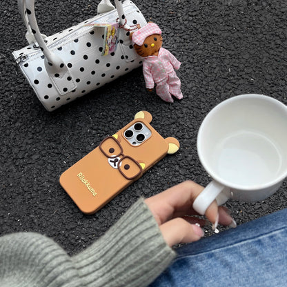 New Glasses Rilakkuma For iPhone 17 16 15 14 13 12 11 Pro Max Plus 6 7 8 Plus Silicone Soft Cover Case