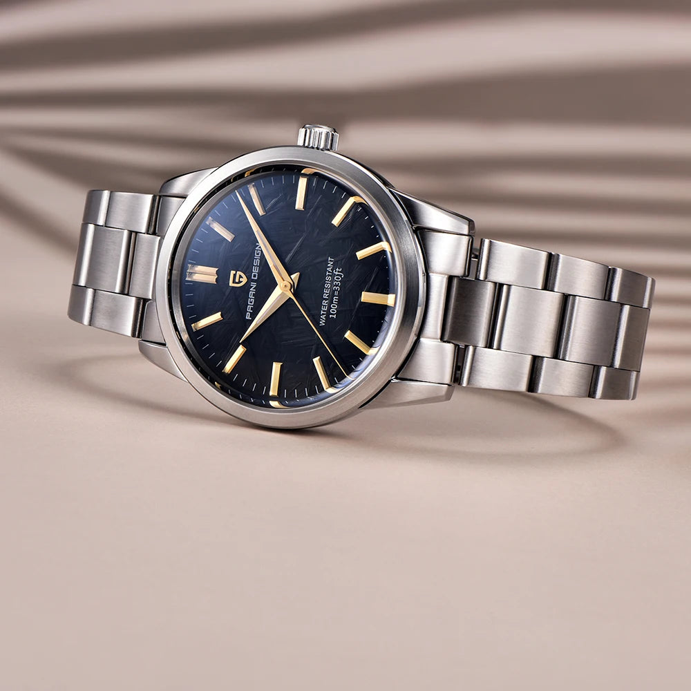 PAGANI DESIGN New Men Quartz WatchesTop Brand Sapphire Glass AR Coated Watch100M Waterproof Stainless Steel Watch for Men